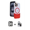 MARSİLYAN™- iPhone 15 Pro Max Kılıf Kozmos Form Özel Seri - Siyah Vanessa Magic Hayalet Cam + PVD Metal Kamera Lens - GS