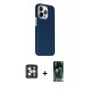 MARSİLYAN™- iPhone 15 Pro Max Kılıf Kozmos Klasik Prime - Siyah 360 Mat Full Body Arka Koruyucu + PVD Metal Kamera Lens - GI