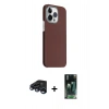 MARSİLYAN™- iPhone 15 Pro Max Kılıf Kozmos Klasik Prime - Siyah 360 Mat Full Body Arka Koruyucu + Raze Metal Kamera Lens - LT