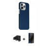 MARSİLYAN™- iPhone 15 Pro Max Kılıf Kozmos Klasik Prime - Siyah 3D Antistatik Hayalet Cam Ekran Koruyucu + Raze Metal Kamera Lens - SH