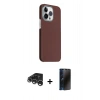 MARSİLYAN™- iPhone 15 Pro Max Kılıf Kozmos Klasik Prime - Siyah 3D Antistatik Hayalet Cam Ekran Koruyucu + Raze Metal Kamera Lens - GS