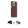 MARSİLYAN™- iPhone 15 Pro Max Kılıf Kozmos Klasik Prime - Siyah 3D Antistatik Seramik Nano Ekran Koruyucu + Raze Metal Kamera Lens - SH