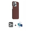 MARSİLYAN™- iPhone 15 Pro Max Kılıf Kozmos Klasik Prime - Siyah 3D Antistatik Seramik Nano Ekran Koruyucu + PVD Metal Kamera Lens - LT