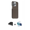 MARSİLYAN™- iPhone 15 Pro Max Kılıf Kozmos Klasik Prime - Siyah 3D Antistatik Seramik Nano Ekran Koruyucu + Raze Metal Kamera Lens - GS
