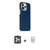 MARSİLYAN™- iPhone 15 Pro Max Kılıf Kozmos Klasik Prime - Siyah Bilvis 0.18mm Plus Cam Ekran Koruyucu + PVD Metal Kamera Lens - GI