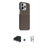 MARSİLYAN™- iPhone 15 Pro Max Kılıf Kozmos Klasik Prime - Siyah Bilvis 0.18mm Plus Cam Ekran Koruyucu + Lacivert Raze Metal Kamera Lens