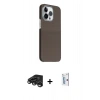 MARSİLYAN™- iPhone 15 Pro Max Kılıf Kozmos Klasik Prime - Siyah Bilvis 0.18mm Plus Cam Ekran Koruyucu + Raze Metal Kamera Lens - TMGI
