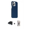 MARSİLYAN™- iPhone 15 Pro Max Kılıf Kozmos Klasik Prime - Siyah Bilvis 3D Cam Ekran Koruyucu + Raze Metal Kamera Lens - LT
