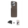 MARSİLYAN™- iPhone 15 Pro Max Kılıf Kozmos Klasik Prime - Siyah Bilvis 3D Mat Cam Ekran Koruyucu + Raze Metal Kamera Lens - GS