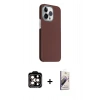 MARSİLYAN™- iPhone 15 Pro Max Kılıf Kozmos Klasik Prime - Siyah Bilvis 3D Mat Cam Ekran Koruyucu + PVD Metal Kamera Lens - TU