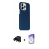 MARSİLYAN™- iPhone 15 Pro Max Kılıf Kozmos Klasik Prime - Siyah Bilvis 5in1 3D Magic Cam Ekran Koruyucu + Raze Metal Kamera Lens - SH