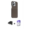 MARSİLYAN™- iPhone 15 Pro Max Kılıf Kozmos Klasik Prime - Siyah Bilvis 5in1 3D Magic Cam Ekran Koruyucu + Raze Metal Kamera Lens - GS