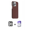 MARSİLYAN™- iPhone 15 Pro Max Kılıf Kozmos Klasik Prime - Siyah Bilvis 5in1 3D Magic Cam Ekran Koruyucu + PVD Metal Kamera Lens - GS