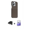 MARSİLYAN™- iPhone 15 Pro Max Kılıf Kozmos Klasik Prime - Siyah Bilvis 5in1 5D Magic Hayalet Cam Ekran Koruyucu + Raze Metal Kamera Lens - GS