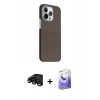 MARSİLYAN™- iPhone 15 Pro Max Kılıf Kozmos Klasik Prime - Siyah Bilvis 5in1 5D Magic Hayalet Cam Ekran Koruyucu + Raze Metal Kamera Lens - SH