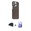 MARSİLYAN™- iPhone 15 Pro Max Kılıf Kozmos Klasik Prime - Siyah Bilvis 5in1 5D Magic Hayalet Cam Ekran Koruyucu + Raze Metal Kamera Lens - LT