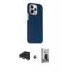 MARSİLYAN™- iPhone 15 Pro Max Kılıf Kozmos Klasik Prime - Siyah Bilvis Hayalet Cam Ekran Koruyucu + Raze Metal Kamera Lens - LT