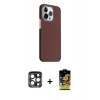 MARSİLYAN™- iPhone 15 Pro Max Kılıf Kozmos Klasik Prime - Siyah Buffer Cam Ekran Koruyucu + Lacivert PVD Metal Kamera Lens
