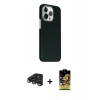 MARSİLYAN™- iPhone 15 Pro Max Kılıf Kozmos Klasik Prime - Siyah Buffer Cam Ekran Koruyucu + Raze Metal Kamera Lens - LT
