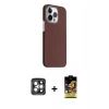MARSİLYAN™- iPhone 15 Pro Max Kılıf Kozmos Klasik Prime - Siyah Buffer Cam Ekran Koruyucu + PVD Metal Kamera Lens - GI