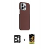 MARSİLYAN™- iPhone 15 Pro Max Kılıf Kozmos Klasik Prime - Siyah Buffer Cam Ekran Koruyucu + PVD Metal Kamera Lens - SH