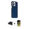 MARSİLYAN™- iPhone 15 Pro Max Kılıf Kozmos Klasik Prime - Siyah Buffer Cam Ekran Koruyucu + Titanyum Gri Raze Metal Kamera Lens
