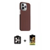 MARSİLYAN™- iPhone 15 Pro Max Kılıf Kozmos Klasik Prime - Siyah Buffer Cam Ekran Koruyucu + PVD Metal Kamera Lens - TU