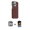 MARSİLYAN™- iPhone 15 Pro Max Kılıf Kozmos Klasik Prime - Siyah Buffer Hayalet Cam Ekran Koruyucu + Gümüş PVD Metal Kamera Lens