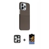 MARSİLYAN™- iPhone 15 Pro Max Kılıf Kozmos Klasik Prime - Siyah Buffer Hayalet Cam Ekran Koruyucu + PVD Metal Kamera Lens - LT