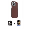 MARSİLYAN™- iPhone 15 Pro Max Kılıf Kozmos Klasik Prime - Siyah Buffer Hayalet Cam Ekran Koruyucu + PVD Metal Kamera Lens - TU