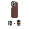 MARSİLYAN™- iPhone 15 Pro Max Kılıf Kozmos Klasik Prime - Siyah Buffer Hayalet Cam Ekran Koruyucu + PVD Metal Kamera Lens - LT