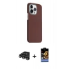 MARSİLYAN™- iPhone 15 Pro Max Kılıf Kozmos Klasik Prime - Siyah Buffer Hayalet Cam Ekran Koruyucu + Raze Metal Kamera Lens - TMGI