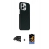 MARSİLYAN™- iPhone 15 Pro Max Kılıf Kozmos Klasik Prime - Siyah Buffer Hayalet Cam Ekran Koruyucu + Raze Metal Kamera Lens - GS