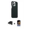 MARSİLYAN™- iPhone 15 Pro Max Kılıf Kozmos Klasik Prime - Siyah Buffer Hayalet Cam Ekran Koruyucu + Raze Metal Kamera Lens - GS