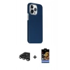 MARSİLYAN™- iPhone 15 Pro Max Kılıf Kozmos Klasik Prime - Siyah Buffer Hayalet Cam Ekran Koruyucu + Raze Metal Kamera Lens - TMGI