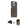 MARSİLYAN™- iPhone 15 Pro Max Kılıf Kozmos Klasik Prime - Siyah Buffer Hayalet Cam Ekran Koruyucu + Raze Metal Kamera Lens - GS