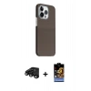 MARSİLYAN™- iPhone 15 Pro Max Kılıf Kozmos Klasik Prime - Siyah Buffer Hayalet Cam Ekran Koruyucu + Raze Metal Kamera Lens - SH