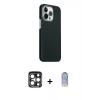 MARSİLYAN™- iPhone 15 Pro Max Kılıf Kozmos Klasik Prime - Siyah Joko Magic 5D Cam + PVD Metal Kamera Lens - LT