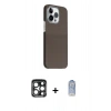MARSİLYAN™- iPhone 15 Pro Max Kılıf Kozmos Klasik Prime - Siyah Joko Magic 5D Cam + PVD Metal Kamera Lens - LT