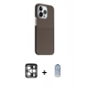 MARSİLYAN™- iPhone 15 Pro Max Kılıf Kozmos Klasik Prime - Siyah Joko Magic 5D Cam + PVD Metal Kamera Lens - GS