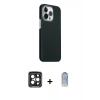 MARSİLYAN™- iPhone 15 Pro Max Kılıf Kozmos Klasik Prime - Siyah Joko Magic 5D Cam + PVD Metal Kamera Lens - SH