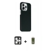 MARSİLYAN™- iPhone 15 Pro Max Kılıf Kozmos Klasik Prime - Siyah Joko Magic 5D Hayalet Cam + PVD Metal Kamera Lens - GS