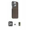 MARSİLYAN™- iPhone 15 Pro Max Kılıf Kozmos Klasik Prime - Siyah Joko Magic 5D Hayalet Cam + Siyah PVD Metal Kamera Lens