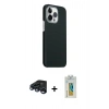 MARSİLYAN™- iPhone 15 Pro Max Kılıf Kozmos Klasik Prime - Siyah Polymer Nano Ekran Koruyucu + Raze Metal Kamera Lens - LT