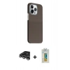 MARSİLYAN™- iPhone 15 Pro Max Kılıf Kozmos Klasik Prime - Siyah Polymer Nano Ekran Koruyucu + Raze Metal Kamera Lens - GS