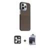MARSİLYAN™- iPhone 15 Pro Max Kılıf Kozmos Klasik Prime - Siyah Vanessa Magic Cam + PVD Metal Kamera Lens - LT