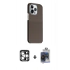 MARSİLYAN™- iPhone 15 Pro Max Kılıf Kozmos Klasik Prime - Siyah Vanessa Magic Cam + PVD Metal Kamera Lens - GS