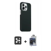 MARSİLYAN™- iPhone 15 Pro Max Kılıf Kozmos Klasik Prime - Siyah Vanessa Magic Cam + PVD Metal Kamera Lens - SH