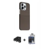 MARSİLYAN™- iPhone 15 Pro Max Kılıf Kozmos Klasik Prime - Siyah Vanessa Magic Cam + Raze Metal Kamera Lens - TMGI