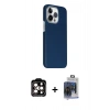 MARSİLYAN™- iPhone 15 Pro Max Kılıf Kozmos Klasik Prime - Siyah Vanessa Magic Cam + Turuncu PVD Metal Kamera Lens
